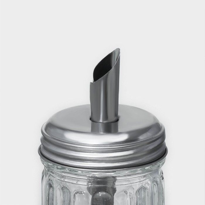 Сахарница стеклянная с дозатором Доляна &laquo;Перелив&raquo;, 210 мл, 13,5&times;7 см