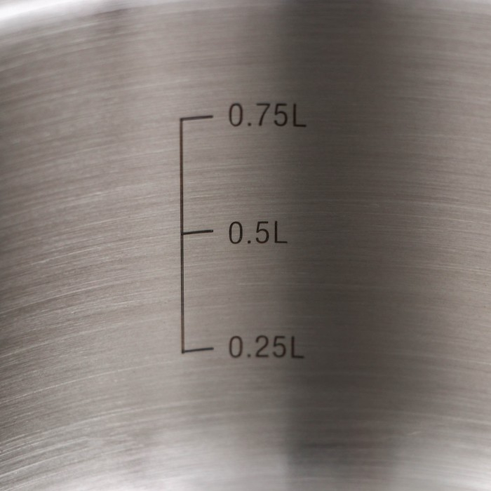 Ковш &laquo;Общепит&raquo;, 1 л, d=14 см, металлическая крышка, металлическая ручка, капсульное дно, индукция