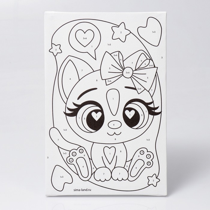 Картина по номерам для детей &laquo;Кошечка с бантиком&raquo;, 20 х 30 см