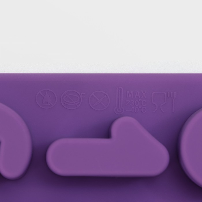 Форма для кондитерских украшений Доляна &laquo;Цифры&raquo;, силикон, 16&times;16&times;2 см, 20 ячеек (2,9&times;2,2 см), цвет МИКС