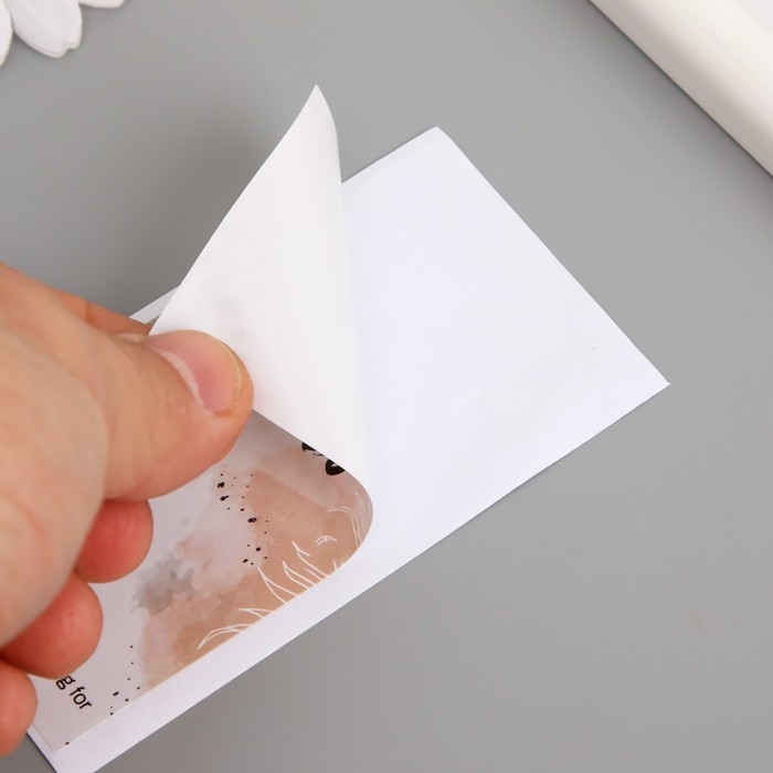 Наклейка бумага благодарность "Привет. Веточки" зелено-бежевая набор 50 шт 10х5 см