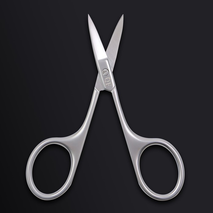 Ножницы маникюрные &laquo;Premium&raquo;, загнутые, узкие, 9,5 см, на блистере, цвет серебристый