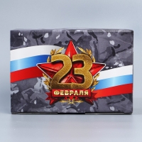 Коробка подарочная сборная, упаковка, &laquo;23 февраля&raquo;, 22 х 15 х 10 см