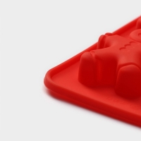 Форма для конфет и шоколада новогодняя Доляна &laquo;Карамельное чудо&raquo;, силикон, 21&times;10 см, 12 ячеек (3,5&times;3,5 см), цвет красный