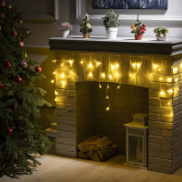 Гирлянда &laquo;Бахрома&raquo; 1.8 &times; 0.5 м, IP20, прозрачная нить, 48 LED, свечение тёплое белое, 8 режимов, 220 В