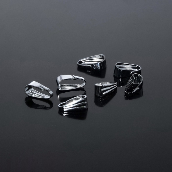 Держатель для кулонов (набор 20 шт.) 8&times;4 мм, цвет серебро