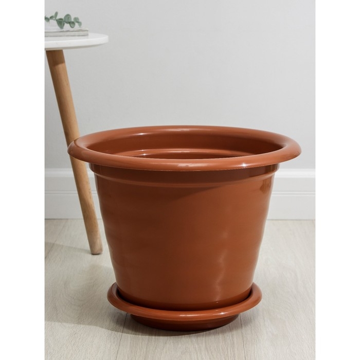Горшок с поддоном &laquo;Виола&raquo;, 16 л, цвет коричневый