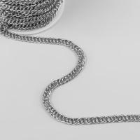 Цепочка для сумки, витая, железная, 7 &times; 9,9 мм, 10 &plusmn; 0,5 м, цвет серебряный
