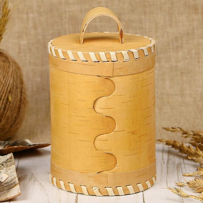 Туес &laquo;Иван-чай&raquo;, 8,5&times;8,5&times;14 см, береста