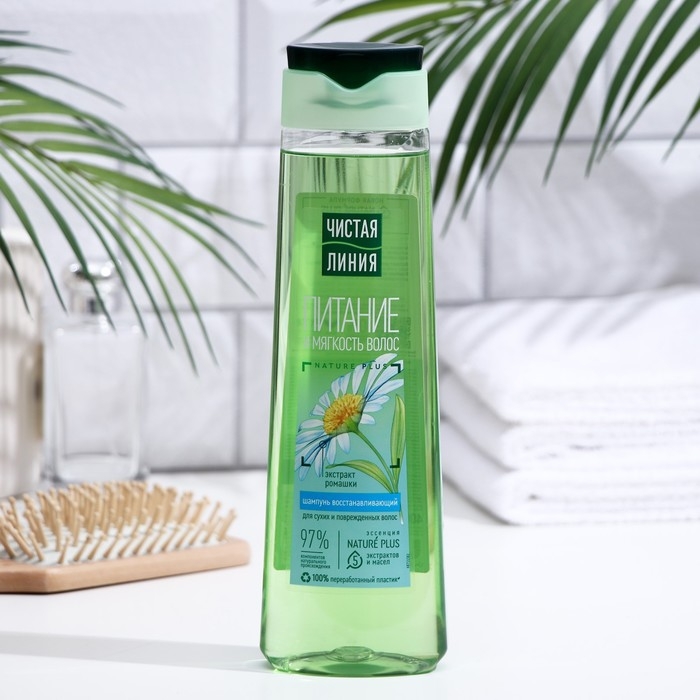 Шампунь для волос Чистая линия &laquo;Восстанавливающий&raquo;, ромашка и репейное масло, 400 мл