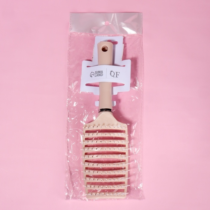 Расчёска массажная, широкая, вентилируемая, 7,3 &times; 25,3 см, цвет МИКС