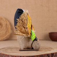 Оберег-домовой "Кузя в кепке, с метлой и подковой", 23х25х13 см МИКС