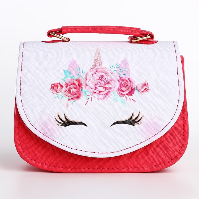 Сумка детская для девочки на клапане, цвет розовый