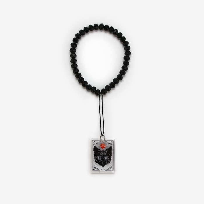 Брелок бусы для ключей &laquo;Черный кот&raquo;, 15 х 2.8 см