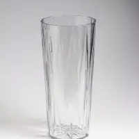 Ваза настольная пластик "Венера" лучики, 25,5х11,5 см, прозрачный