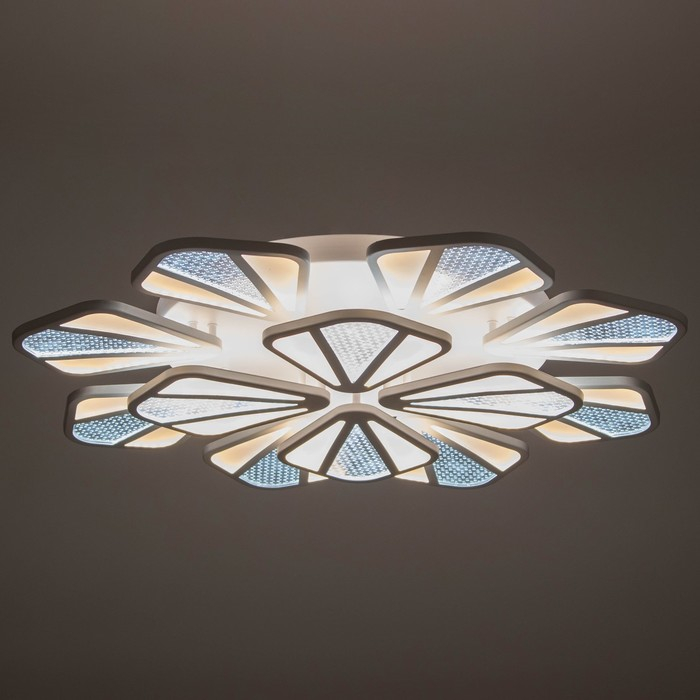 Люстра с ПДУ "Валенсия" 12xLED 288Вт 3000-6000К диммер, белый 90х90х12 см BayerLux