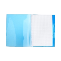 Тетрадь-папка А4 80л кл "FolderBook", пласт обл на закрыт греб с клапан на резинке, синяя