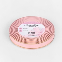 Лента репсовая 15мм*25&plusmn;1ярд(23м&plusmn;1м) золотые нити №004 светло-розовый АУ