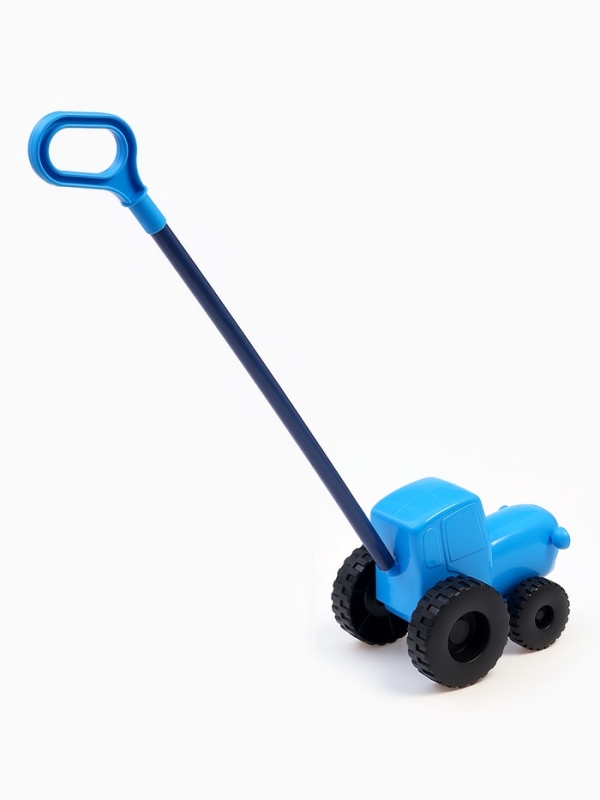 Каталка &laquo;Синий трактор&raquo; с ручкой, пластиковая