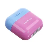 Точилка 2 отверстия с контейнером, ErichKrause Case Duo, Pastel Bloom, пластик, МИКС