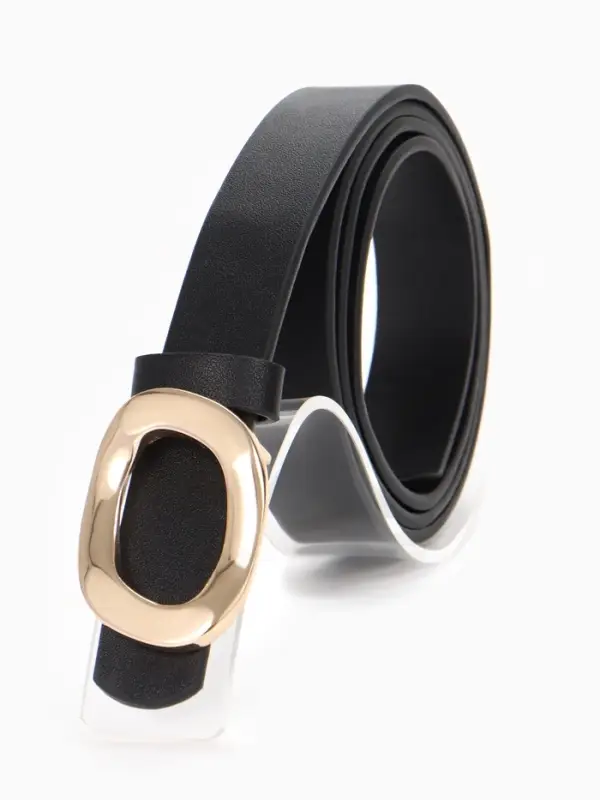 Ремень жен 04-01-01-04, Сент0625,  2,3*0,2*105 см, пряжка золото, черный