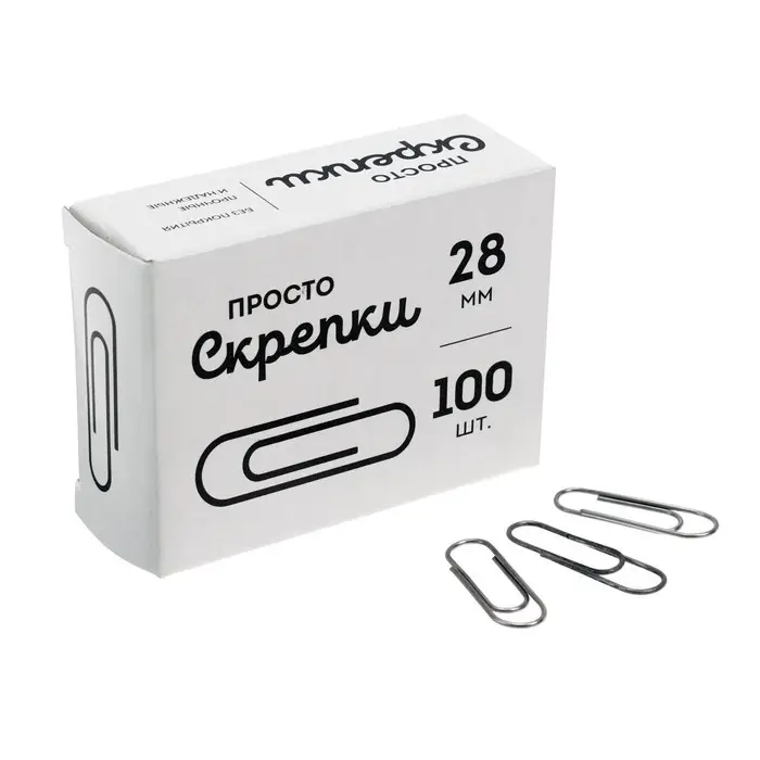 Скрепки канцелярские GLOBUS, 28 мм, 100 шт., без покрытия