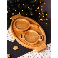 Подарочный набор деревянной посуды Adelica &laquo;Кухни мира&raquo;, доски для подачи 3 шт: 43&times;25 см, 21&times;14 см, 18&times;14 см, берёза