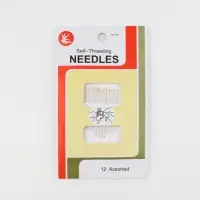 Иглы швейные, d=0.8 мм, с золотым ушком, самовдеваемые, 12 шт.