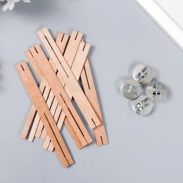 Фитиль с держателем двойной для свечи дерево 1.3&times;13 см