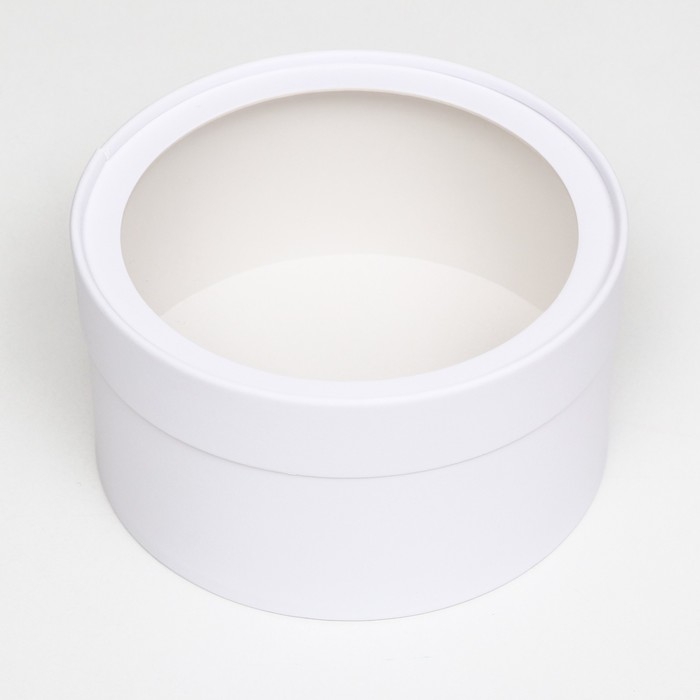 Подарочная коробка "Алмаз" белый, завальцованная с окном, 18 х 10 см