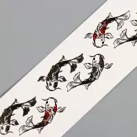 Переводная тату на тело чёрно-красная &laquo;Браслет. Рыбы Кои&raquo;, 20&times;3 см