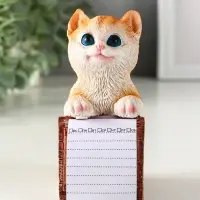 Сувенир полистоун с блокнотом 20 листов "Рыжий котик" 6,5х5х11 см