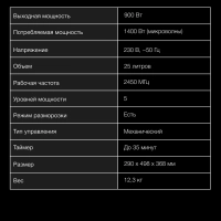 Микроволновая Печь HYM-M2025 25л 900Вт черный