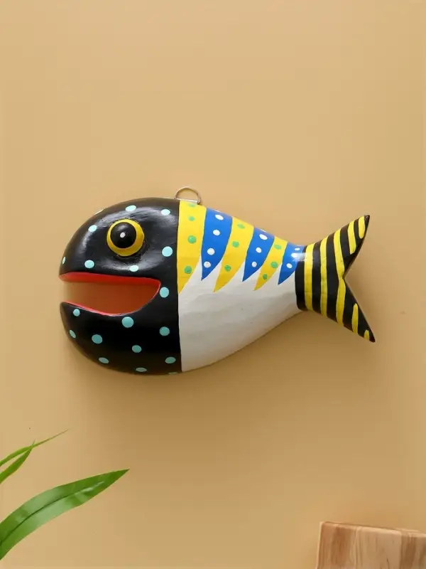 Панно "Рыба-хищник" дерево 20х12х4 см, цв. разноцветный