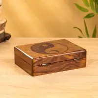 Шкатулка "Инь-ян" 20х15х6 см, дерево шишам