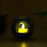 Аромалампа "Магнолия" керамика, цв. зелёный, 10х10х9 см