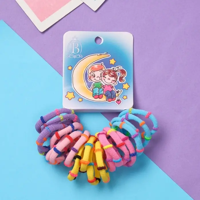 Резинка для волос "Амурные дела" (набор 20 шт) парочка, 2 см, полоски