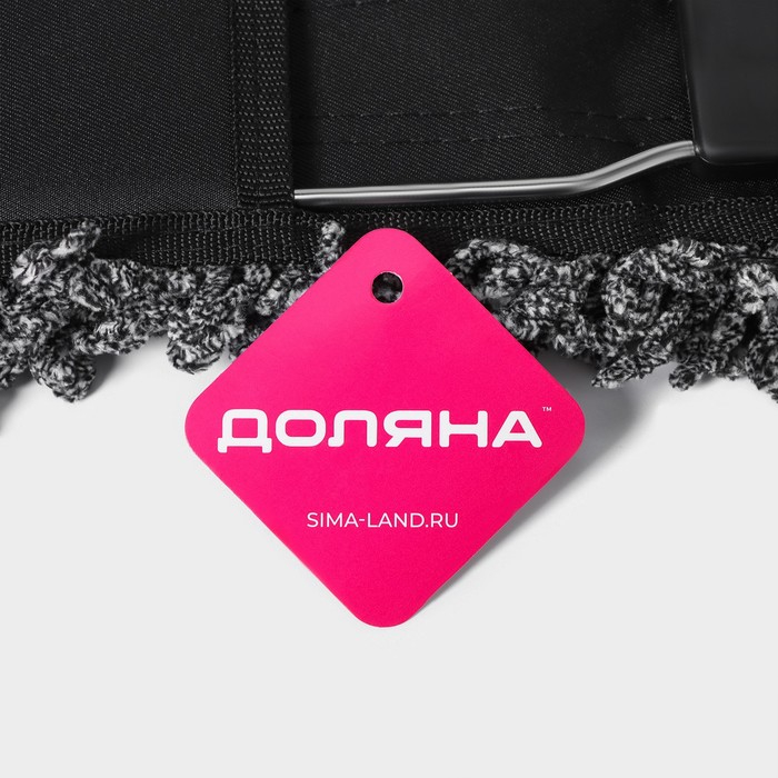 Швабра для мытья пола Доляна, плоская, микрофибра букли, железный флаундер, телескопическая стальная ручка, 62&times;13&times;84(130) см