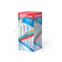 Ручка шариковая ErichKrause R-301 Spring Stick, узел 0.7 мм, чернила синие, длина линии письма 1000 метров, МИКС
