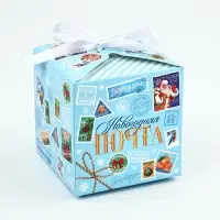 Коробка подарочная новогодняя складная &laquo;Новогодняя почта&raquo;, 12 х 12 х 12 см