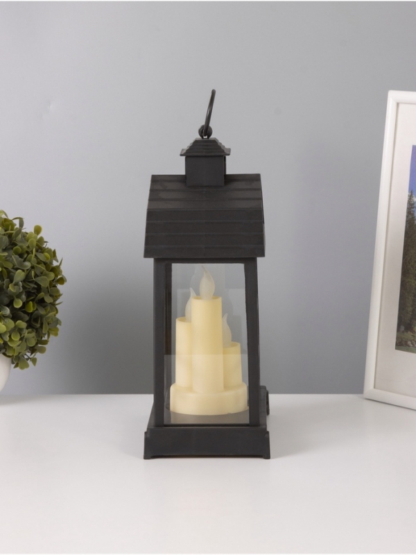 Светодиодная свеча в подсвечнике RISALUX &laquo;Дом со свечами&raquo;, LED-ночник, 1.5 Вт, 3&times;ААА, 11&times;18&times;30 см