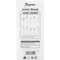 Набор кистей синтетика плоские 6 штук скошенные, черно-серые (№2,4,6,8,10,12)