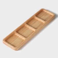 Менажница Magistro Tropical, 4 секции, 35&times;10&times;1,8 см, каучуковое дерево