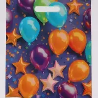 Пакет "Разноцветные шарики, полиэтиленовый с вырубной ручкой 30х40 см, 60 мкм