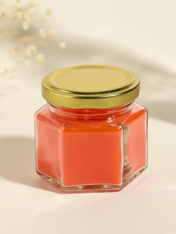 Свеча ароматическая в банке 70 гр воска, апельсин