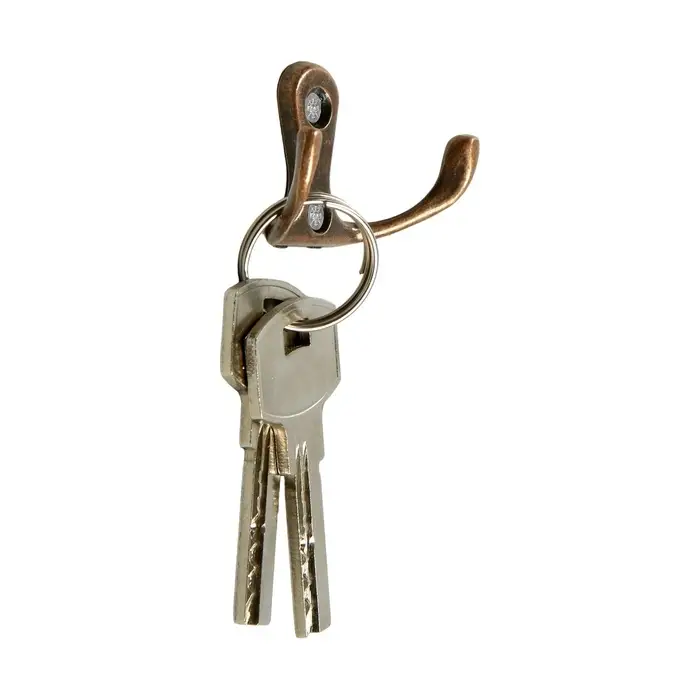 Крючок мебельный ТУНДРА TKd=004, двухрожковый, медь, 200 шт.