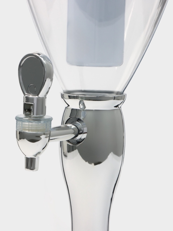 Башня пивная &laquo;Вавилон стиль&laquo;, 3 л, ёмкость для льда, подсветка, пластик, серебристый