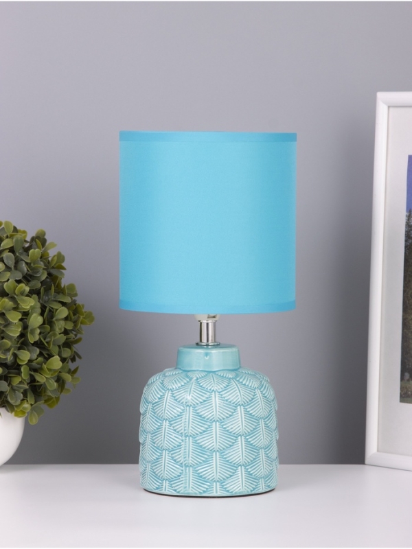 Лампа настольная "Исида" 1х40Вт Е14 голубой 14х14х28см