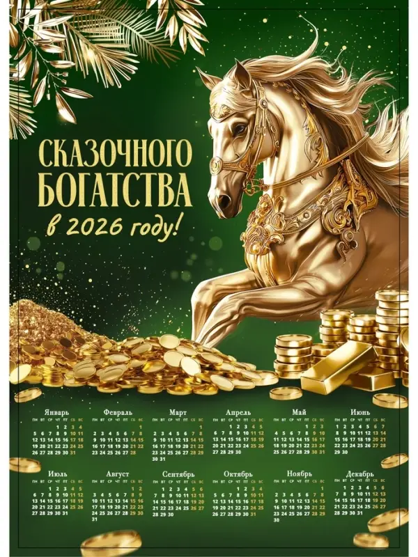 Календарь настенный 2026 &laquo;Сказочного богатства&raquo;, А4
