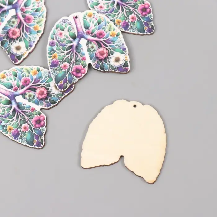 Декор для творчества дерево "Лёгкие. Цветы" 4,2х4,4х0,3 см